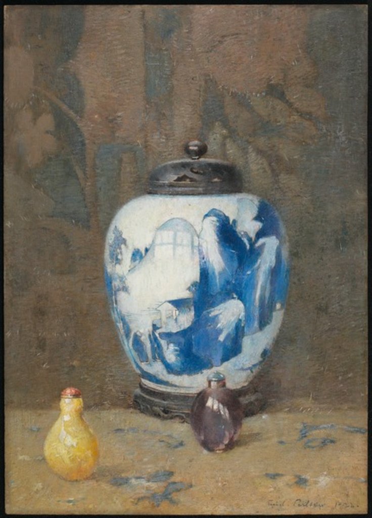 Detail of Still Life, Chinese Vase, 1922 by Emil Carlsen