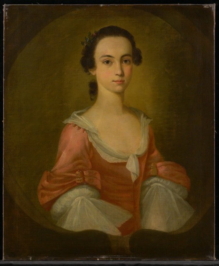 Detail of Portrait of Mrs. Gardner Greene, 1770 by Jeremiah Theus