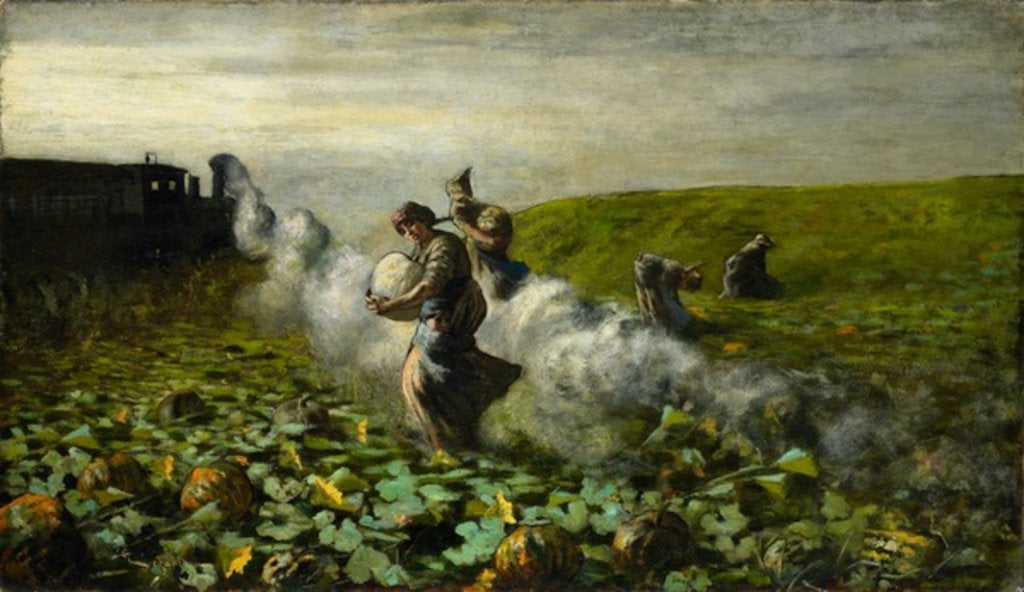 Detail of The Pumpkin Harvest, 1897 by Giovanni Segantini