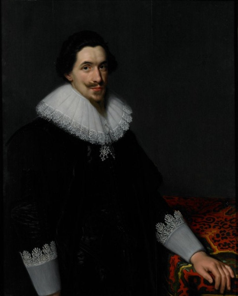 Detail of Portrait of Lucas van Voorst, 1628 by Paulus Moreelse