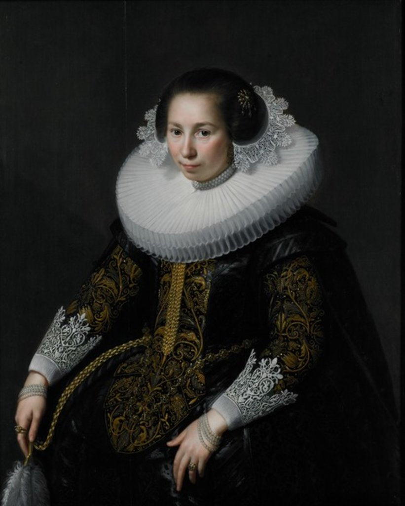 Detail of Portrait of Catharina van Voorst, 1628 by Paulus Moreelse