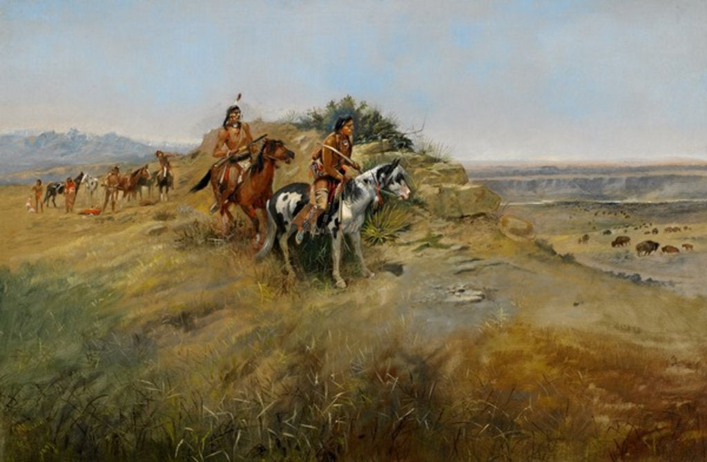 Detail of Buffalo Hunt, 1891 by Charles Marion Russell