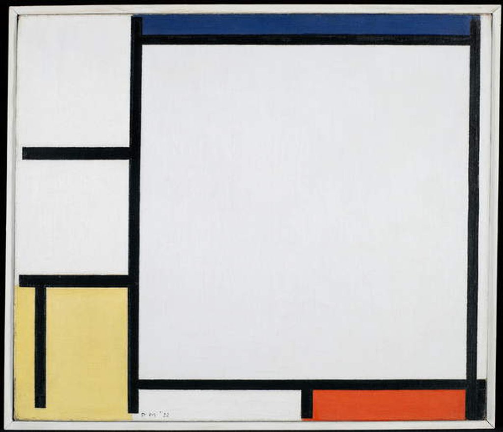 Detail of Composition with Blue, Red, Yellow and Black, 1922 by Piet Mondrian