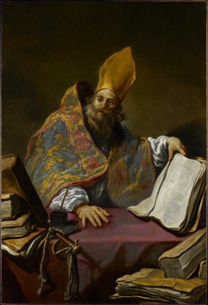 Detail of St. Ambrose, c.1623-25 by Claude Vignon
