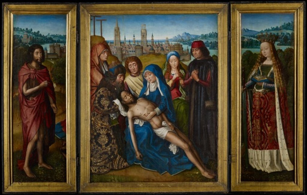 Detail of Lamentation with Saint John the Baptist and Saint Catherine of Alexandria, c.1493-1501 by Master of the Legend of Saint Lucy