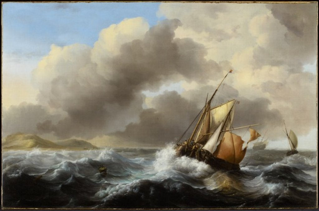Detail of Fishing Vessels Offshore in a Heavy Sea, 1864 by Ludolf I Backhuysen