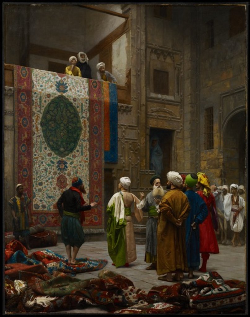 Detail of The Carpet Merchant, c.1887 by Jean Leon Gerome