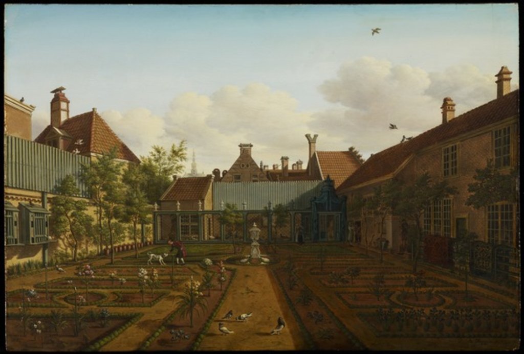 Detail of View of a town house garden in The Hague, 1775 by Paulus Constantin La Fargue