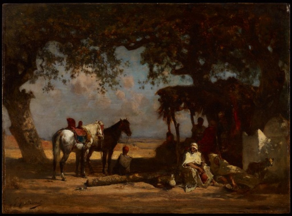Detail of An Arab Encampment, c.1880 by Gustave Guillaumet