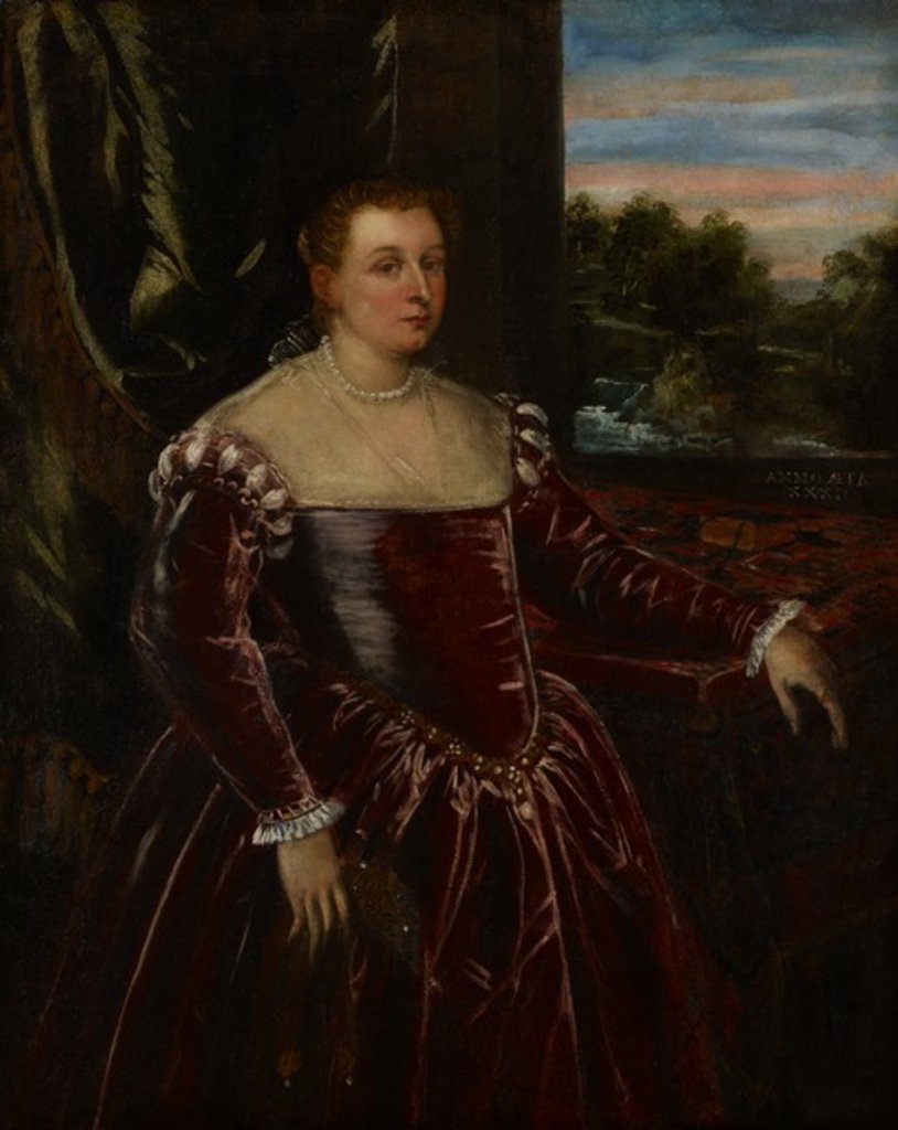 Detail of Portrait of Dogaressa Morosina Morosini, 1570-80 by Jacopo Robusti Tintoretto