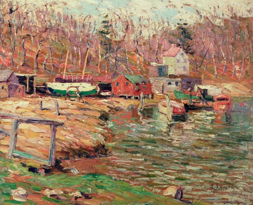 Detail of Harlem River Scene by Ernest Lawson
