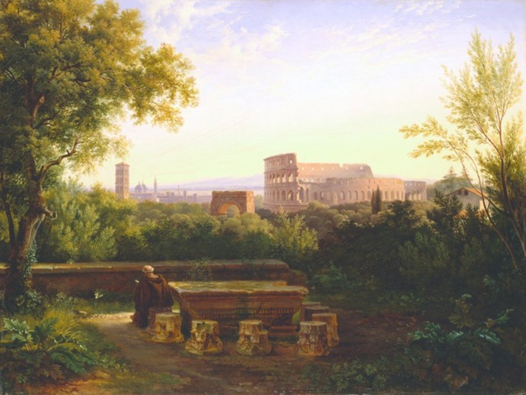 Detail of View of the Colosseum from the Orti Farnesiani, 1833 by Antoine Felix Boisselier