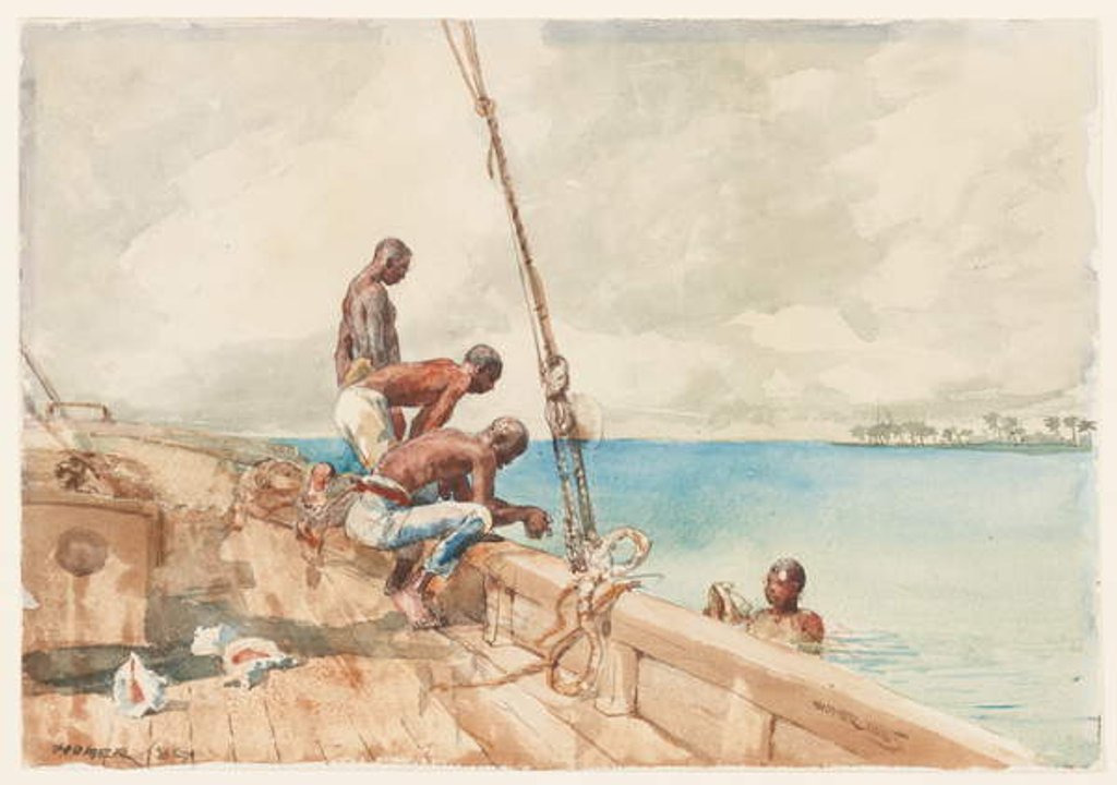 Detail of The Conch Divers, 1885 by Winslow Homer