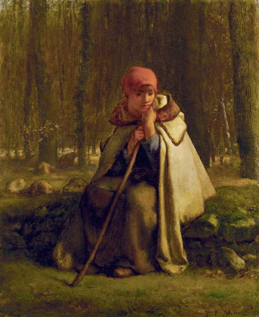 Detail of Seated Shepherdess, c.1852 by Jean-Francois Millet