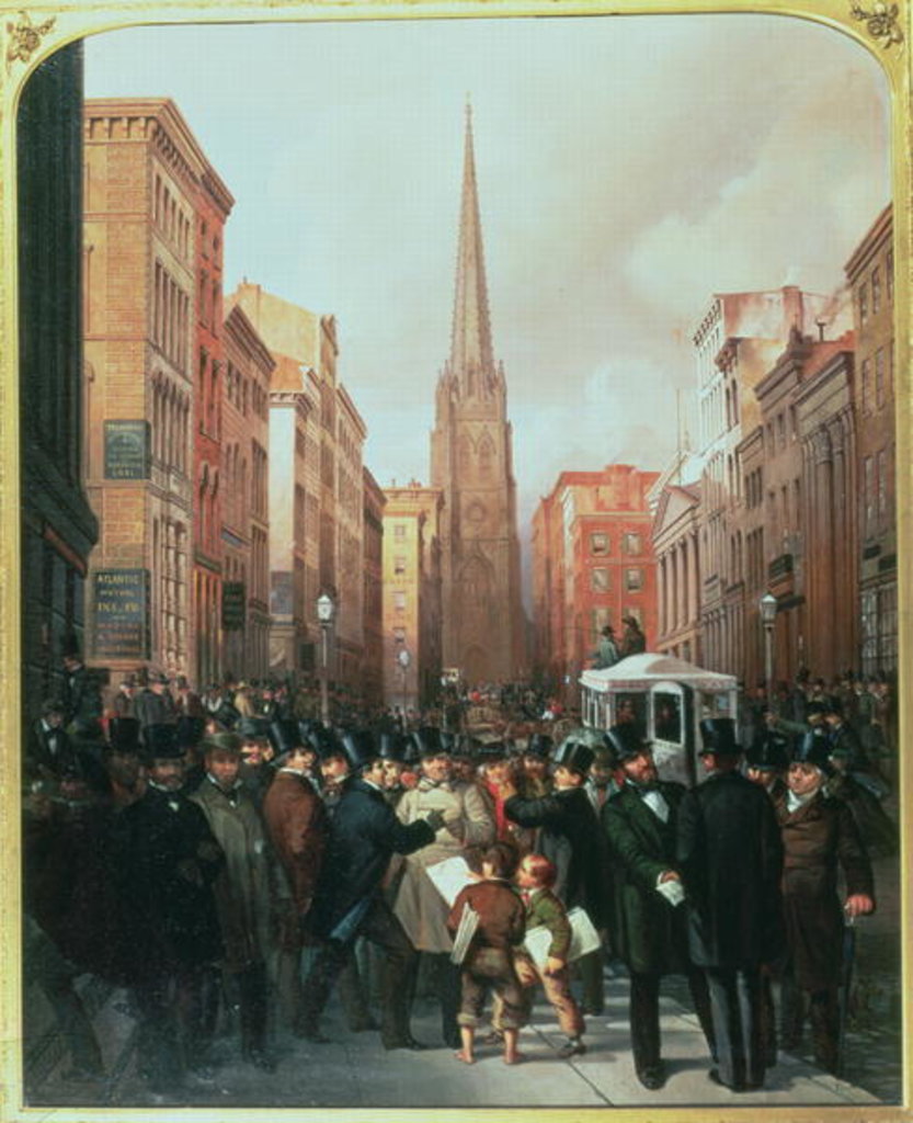 Detail of Wall Street, 13th October 1857 by J.H. & Rosenburg C. Cafferty