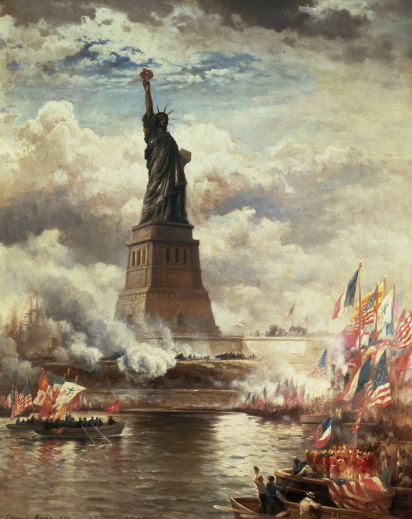 Detail of The Unveiling of the Statue of Liberty, Enlightening the World, 1886 by Edward Moran