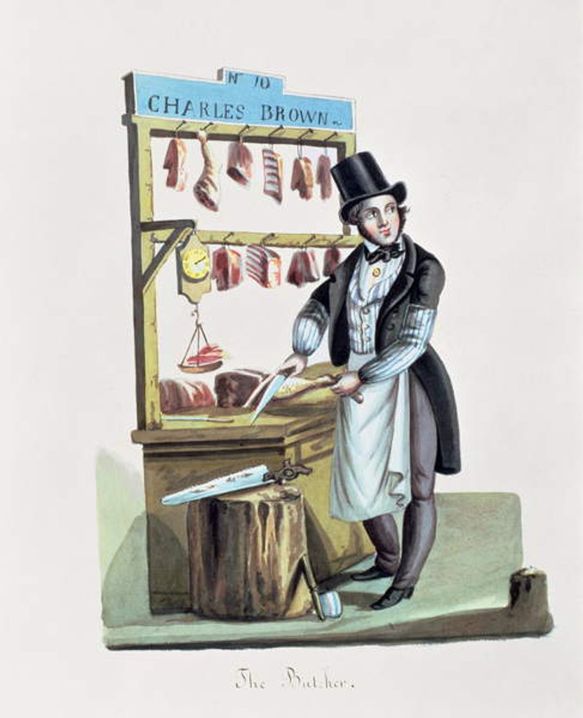 Detail of The Butcher, c.1840-44 by Nicolino Calyo