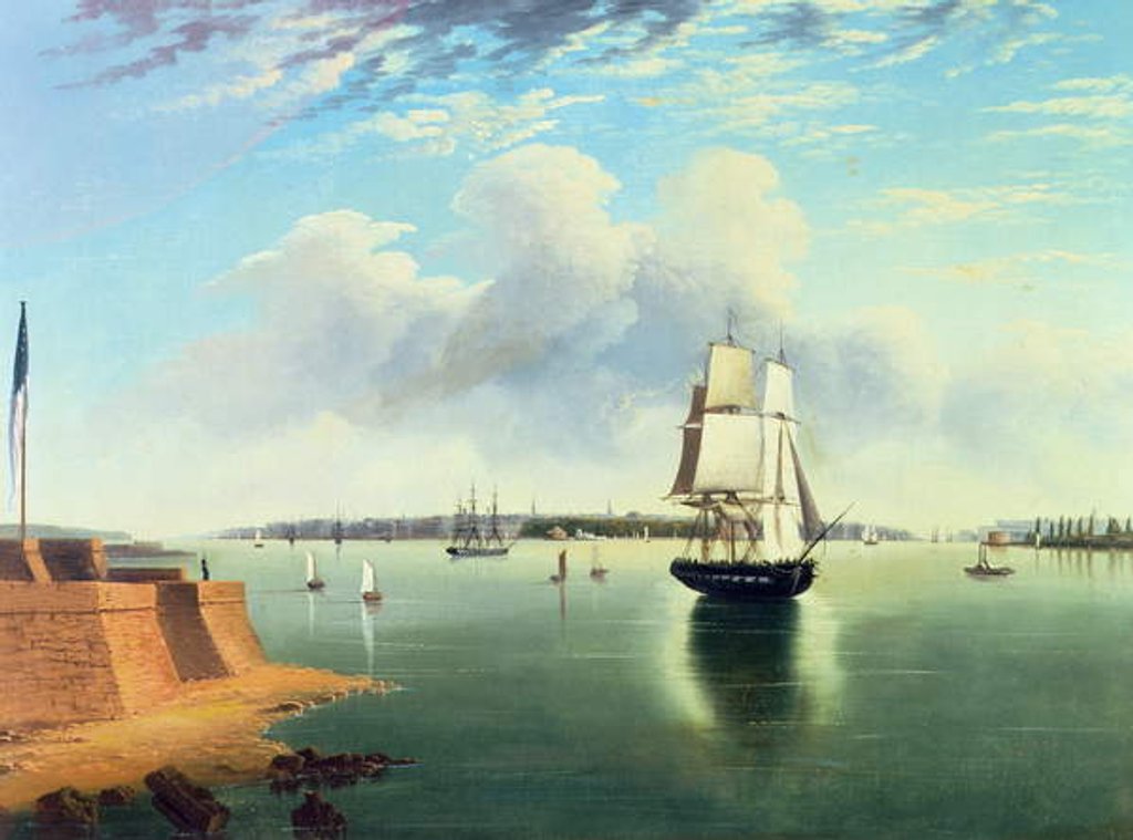 Detail of View of New York from Bedloes Island, 1867 by Joseph B. Pringle