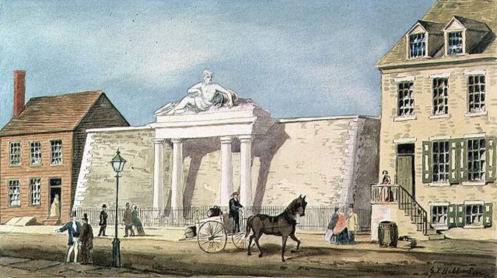 Detail of The Manhattan Company Reservoir, 1825 by G.P. & Son Hall