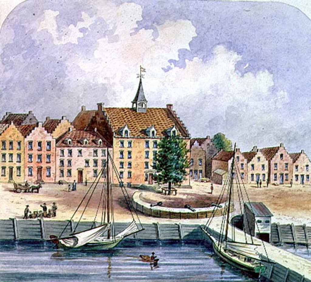 Detail of Stadthuys of New York in 1679, 1679 by Oram Oram