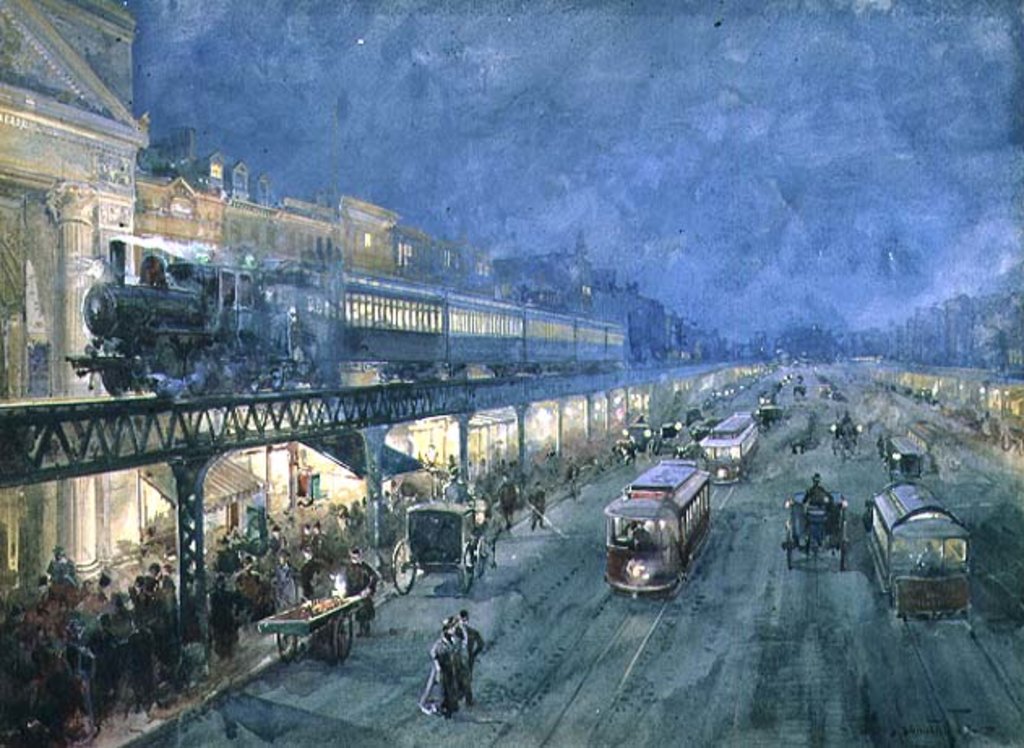 Detail of The Bowery at Night, 1895 by William Louis Jnr. Sonntag