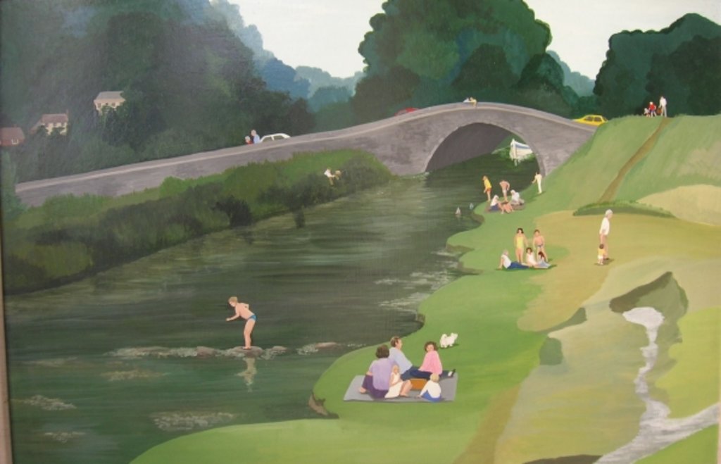 Detail of Riverside Picnic, 1989 by Maggie Rowe