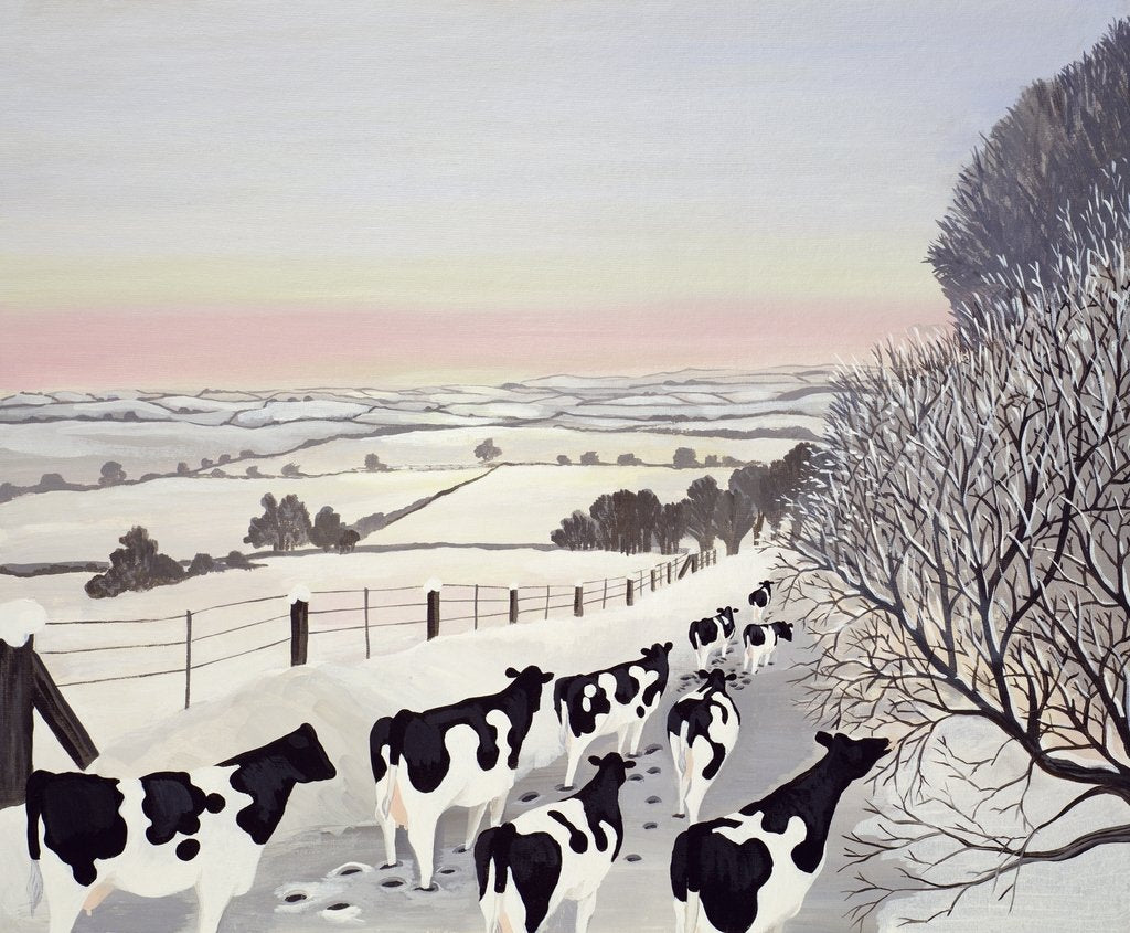 Detail of Friesians in Winter by Maggie Rowe