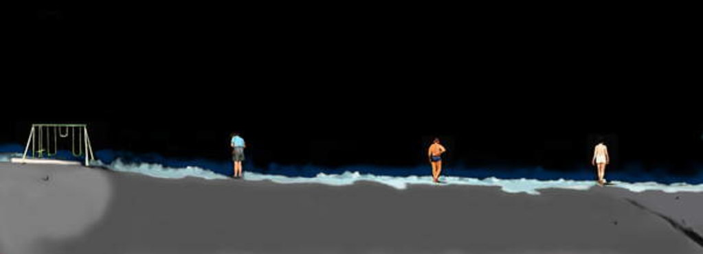 Detail of Night Lives Scene 7, 2016 by Marjorie Weiss