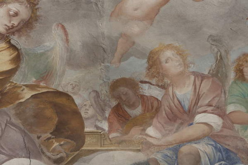 Detail of Angels, musician angels and puttos, detail of Paradise with eternal Father, c.1623-34 by Isidoro Bianchi