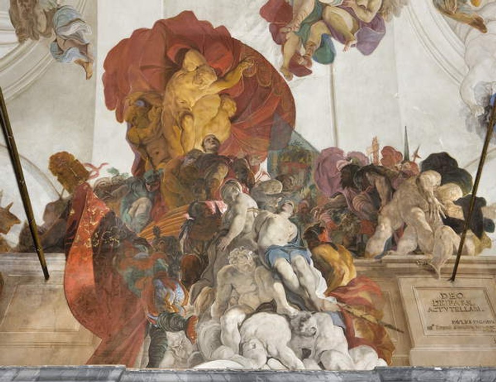 Detail of Roman judge condemning to death the Saints Apollonia, Lucy and Catherine of Alexandria, c.1696-97 by Paolo Pagani