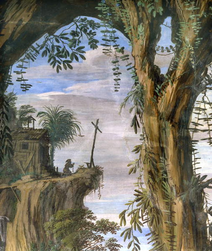 Detail of Friar praying by Giovanni Ghisolfi