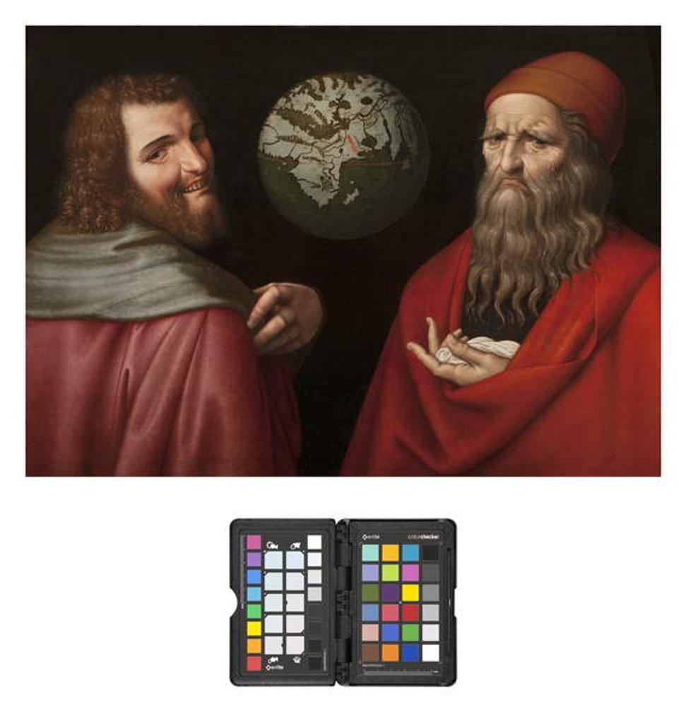 Detail of Heraclitus and Democritus by Ambrogio Giovanni Figino