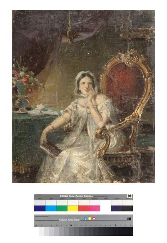 Detail of Portrait of a woman by Giuseppe Tominz