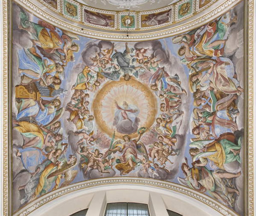 Detail of God in Glory and musician angels, 1616 by Giovanni Mauro della Rovere