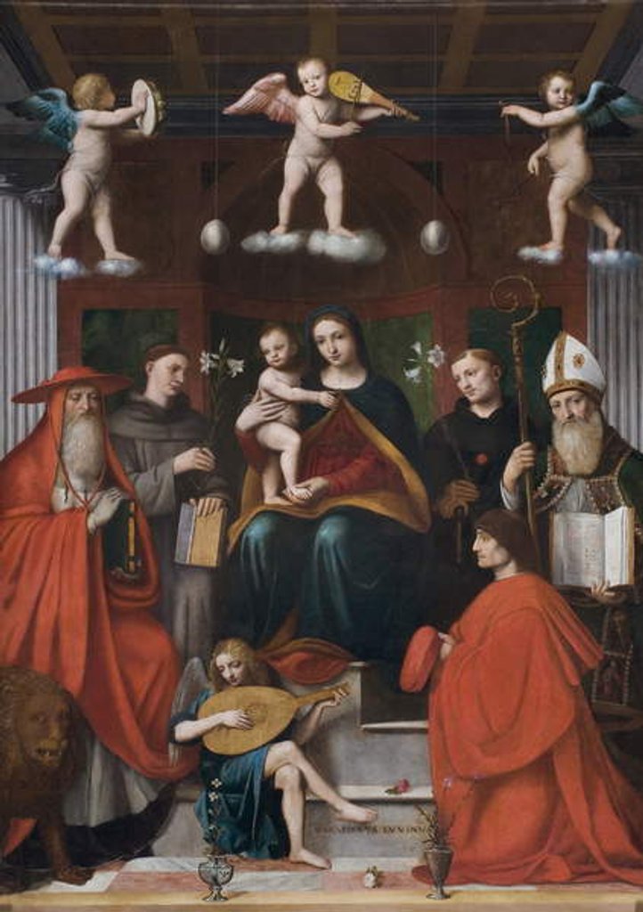 Detail of Holy Conversation, Pala Raimondi, 1517-18 by Bernardino Luini