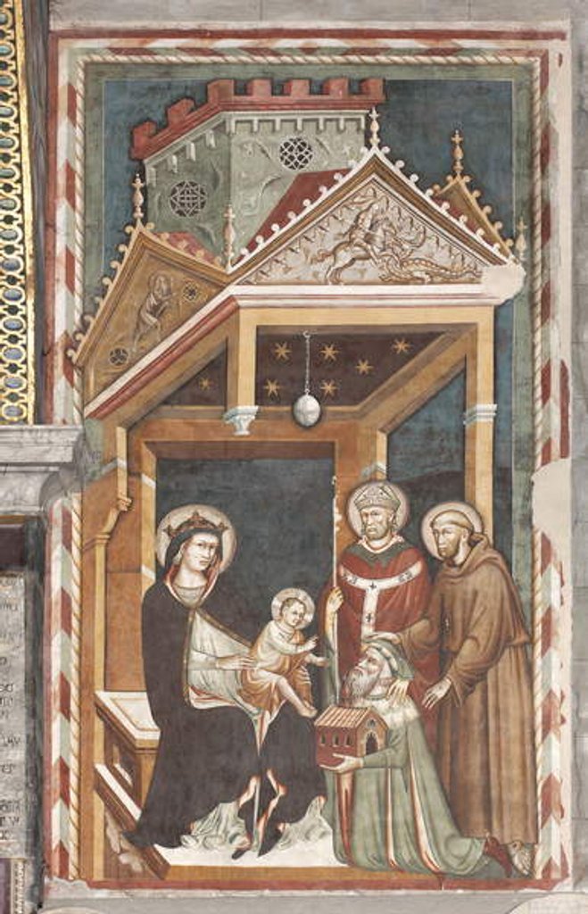 Detail of Madonna and Child with Saint Francis, Saint Nicholas and Antonio Fissiraga, Fissiraga Tomb, 1318 by Master of the Fissiraga Tomb