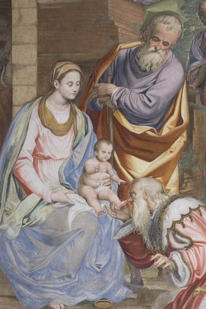 Detail of The Adoration of the Magi, Presbitery, 1578-82 by Simone Veneziano Peterzano