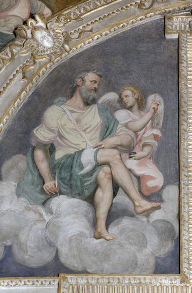 Detail of Sant Matthew and the Angel, Lunette, Presbytery, 1578-82 by Simone Veneziano Peterzano