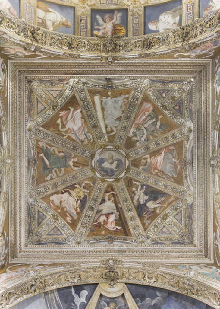 Detail of Angels and Blessing God by Simone Veneziano Peterzano