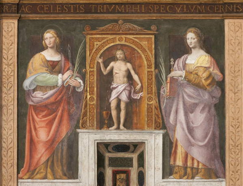 Detail of Saint Apollonia and Saint Lucy, c.1522-25 by Bernardino Luini