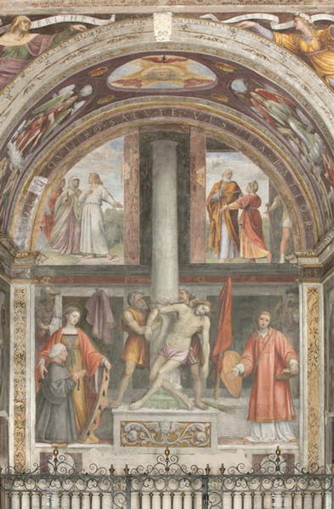 Detail of Saint Catherine and Jesus Christ by Bernardino Luini