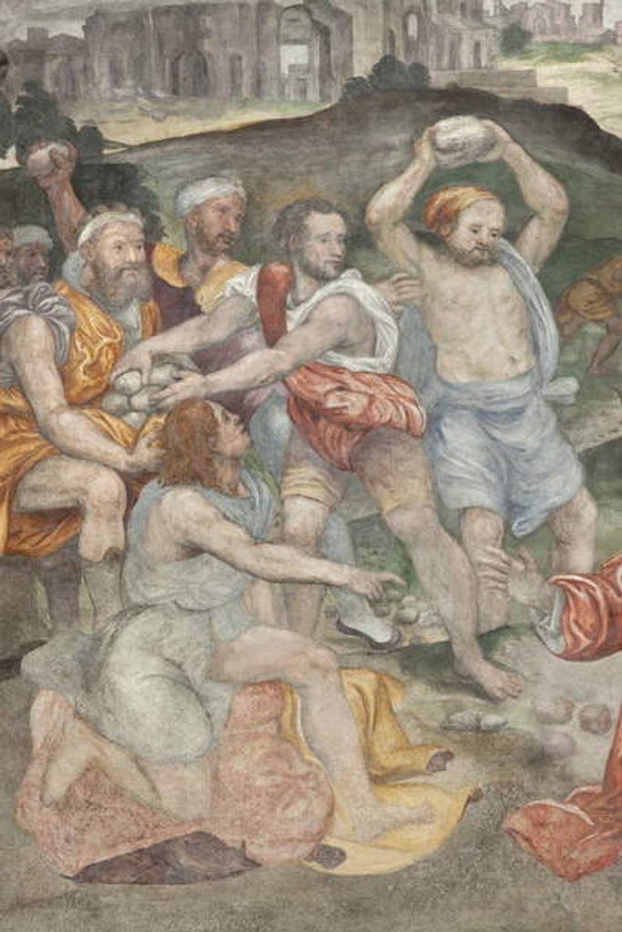 Detail of The Martyrdom of Saint Stephen, detail, Left Chapel by Aurelio Luini