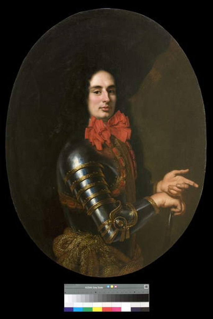 Detail of Portrait of a Gentleman with Armour and a red scarf, 1650-70 by Pier Francesco Cittadini