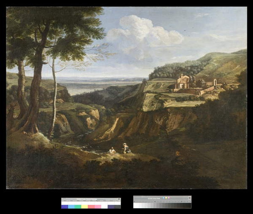 Detail of View of the Camaldoli Monastery near Frascati, 1670-75 by Gaspard Poussin Dughet