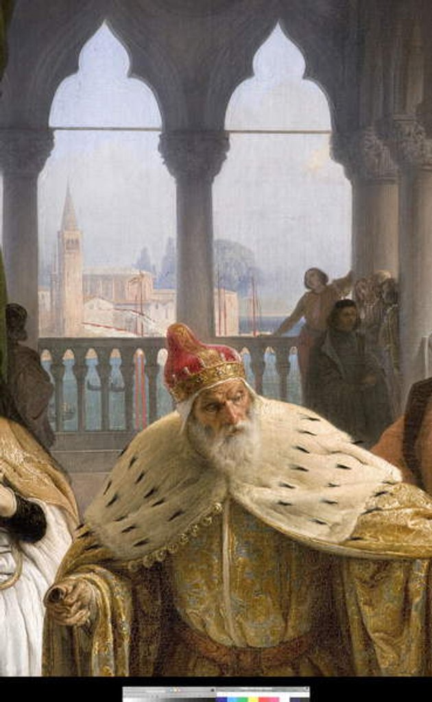 Detail of The last meeting between Jacopo Foscari and his family before being exiled, 1838-40 by Francesco Hayez
