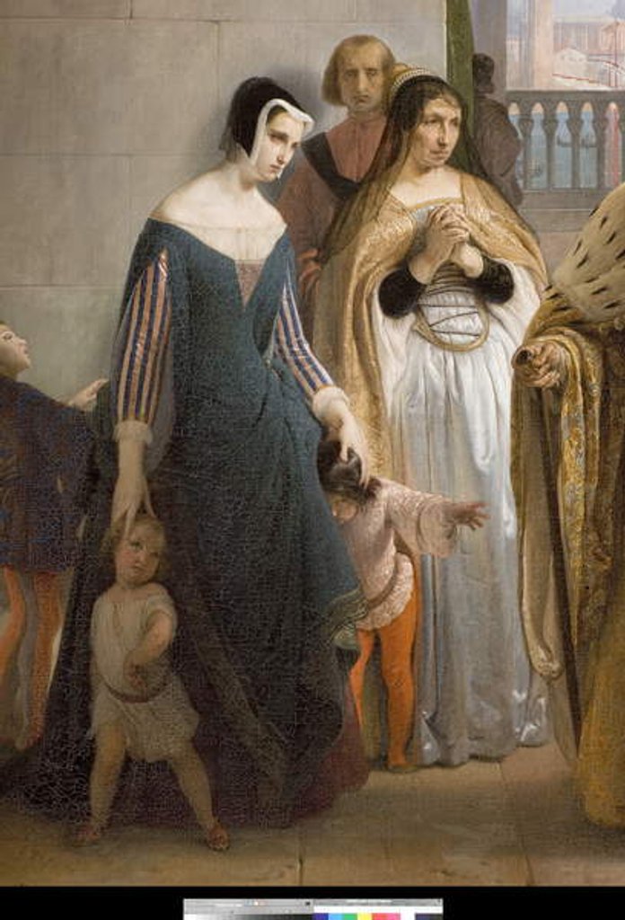 Detail of The last meeting between Jacopo Foscari and his family before being exiled, 1838-40 by Francesco Hayez