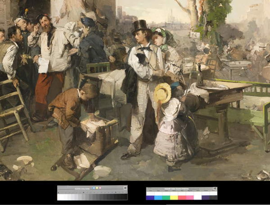 Detail of Bulletin announcing the Peace of Villafranca, 1861-62 by Domenico Induno