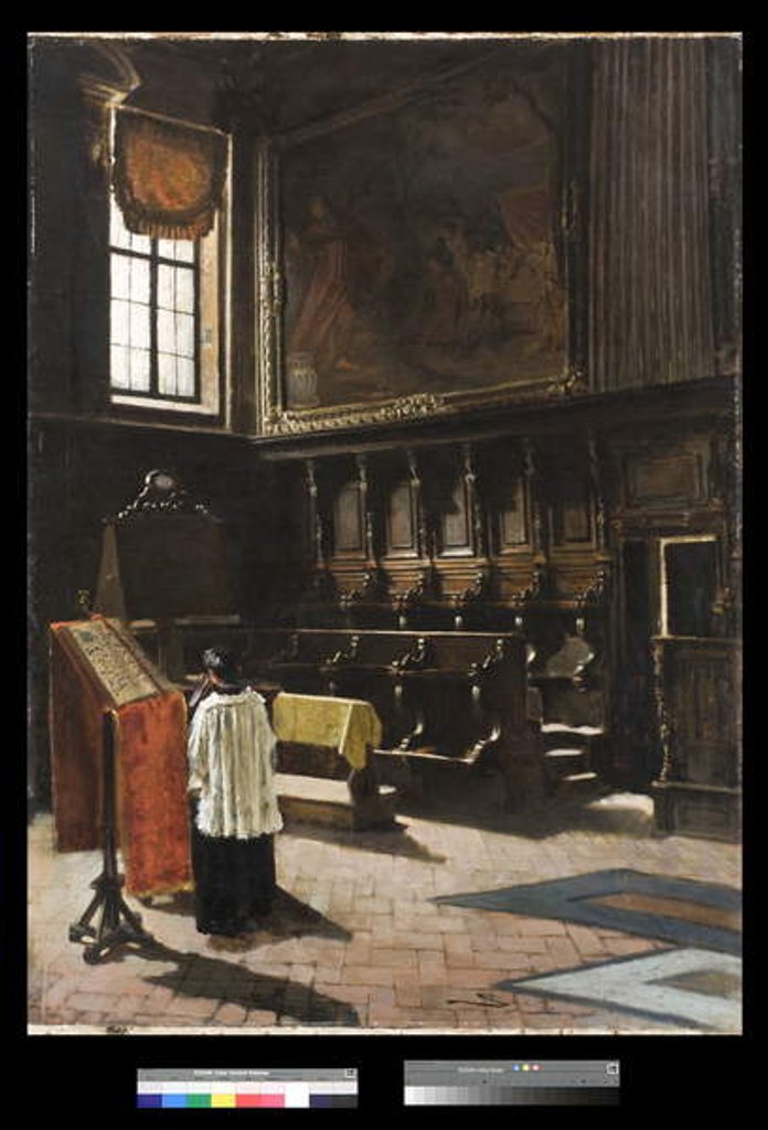 Detail of The Choir of the Church of Sant’Antonio in Milan, 1879 by Giovanni Segantini