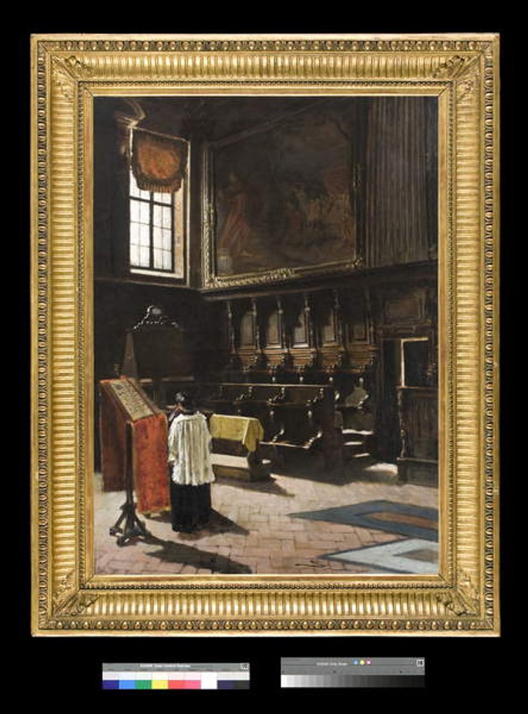 Detail of The Choir of the Church of Sant’Antonio in Milan, 1879 by Giovanni Segantini