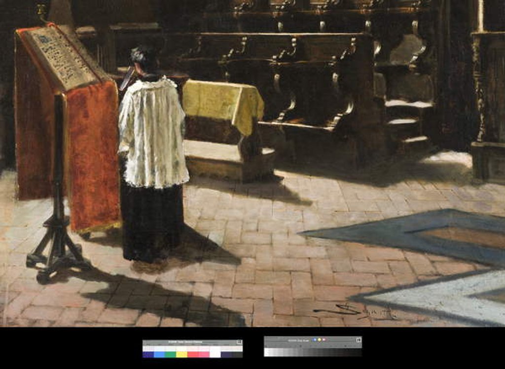 Detail of The Choir of the Church of Sant’Antonio in Milan, 1879 by Giovanni Segantini
